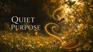 A bee resting on a flower appraising its surroundings in nature