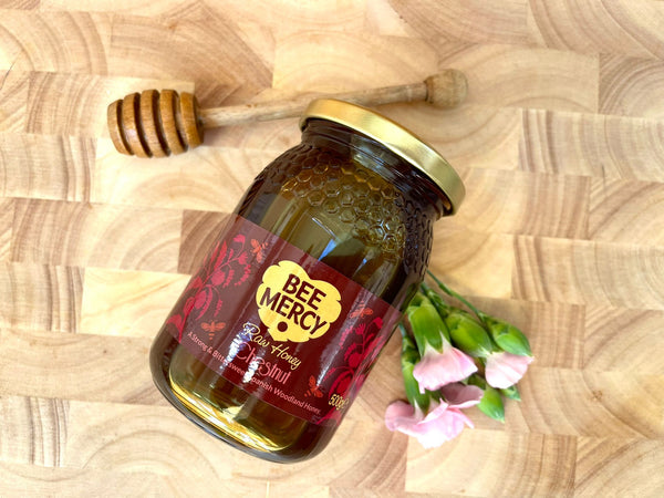 Raw Chestnut Honey – unpasteurised natural honey jar