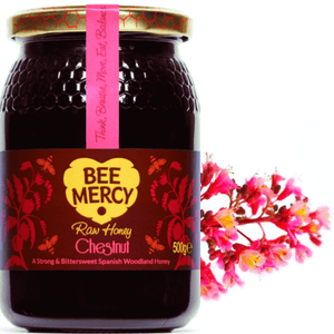 Raw Chestnut Honey – unpasteurised natural honey jar