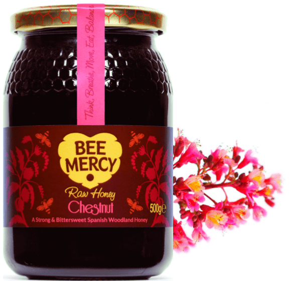 Raw Chestnut Honey – unpasteurised natural honey jar